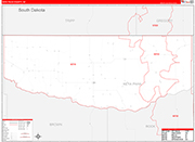 Keya Paha County Wall Map Red Line Style